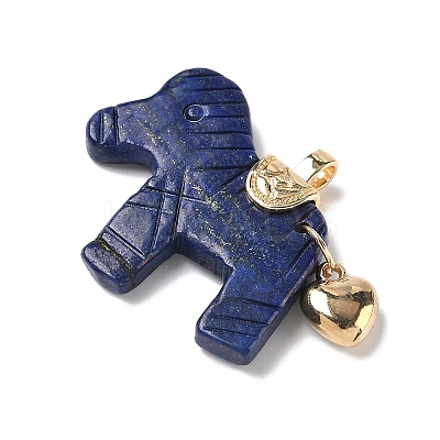 Dyed Natural Lapis Lazuli Carved Pendants G-C274-02H-1