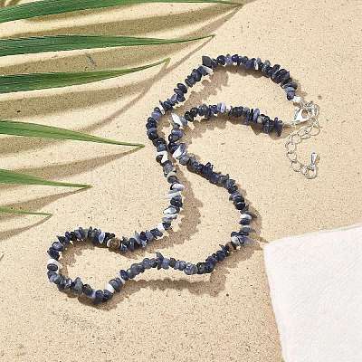 Natural Supper 7 Rutilated Quartz Chip Beaded Necklaces for Men Women NJEW-G159-01F-1