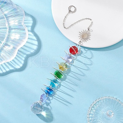 Glass Round & Octagonal Beads Hanging Suncatchers HJEW-JM04605-02-1