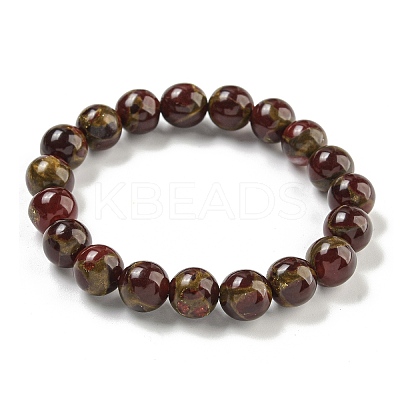 Round Synthetic Gold Clinquant Stone Stretch Bracekets G-P549-02A-04-1