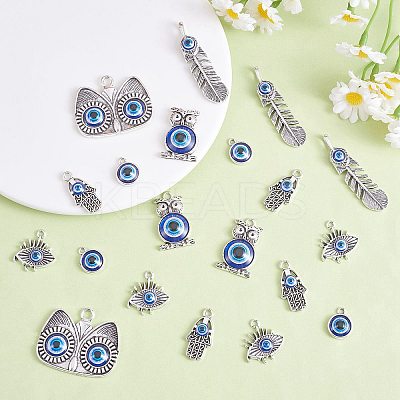 25Pcs 5 Style Alloy Enamel Pendants FIND-SZ0002-88-1