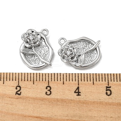 Brass Micro Pave Clear Cubic Zirconia Pendants KK-H460-25P-1