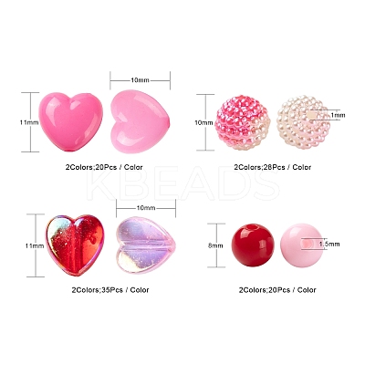 206Pcs 8 Style Acrylic Beads Sets OACR-LS0001-02-1