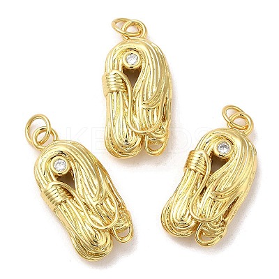 Rack Plating Brass Micro Pave Cubic Zirconia Pendants KK-C030-10G-1