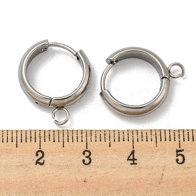 Tarnish Resistant 201 Stainless Steel Huggie Hoop Earring Findings STAS-P283-01W-P-1