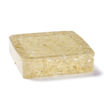 Resin with Natural Citrine Chip Stones Ashtray DJEW-F015-04D-1
