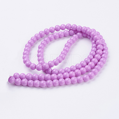 Painted Glass Bead Strands X-DGLA-S071-8mm-35-1