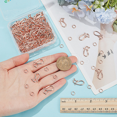 100Pcs Tibetan Style Hook and Eye Clasps FIND-GO0003-01RG-1