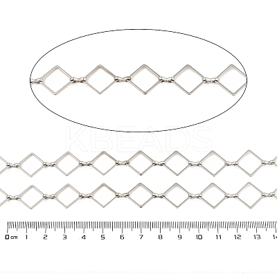 Rack Plating Rhombus Brass Link Chains CHC-M026-01P-02-1