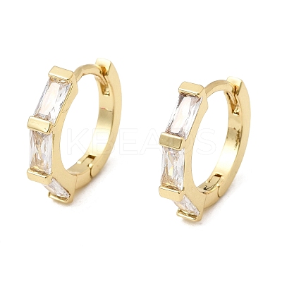 Brass Pave Cubic Zirconia Hoop Earrings EJEW-G471-09G-01-1
