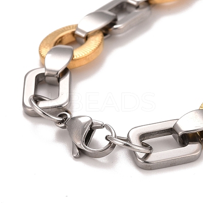 PVD Vacuum Plating 201 Stainless Steel Link Chain Bracelet STAS-E160-05GP-1