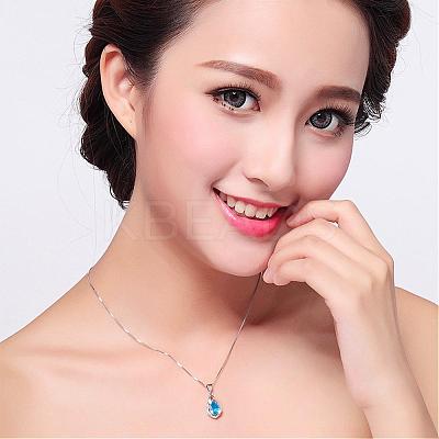 Exquisite Teardrop Brass Cubic Zirconia Pendant ZIRC-EE0001-001P-1