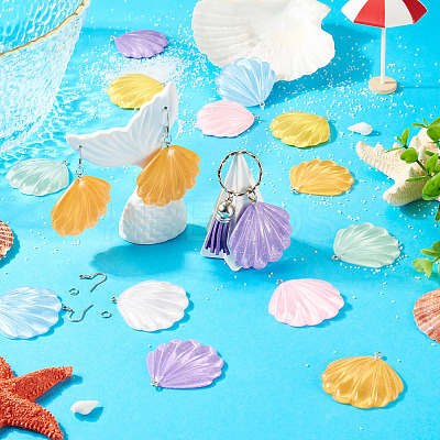 DIY Resin Shell Shape Earring Kits DIY-TA0011-06-1