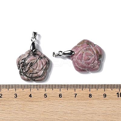 Natural Rhodonite Carved Pendants G-I319-02P-A09-1