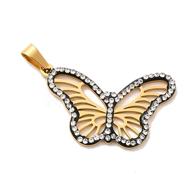 Ion Plating(IP) 304 Stainless Steel Rhinestone Pendants STAS-P340-10G-1