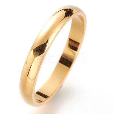 Ion Plating(IP) 304 Stainless Steel Plain Band Rings RJEW-B0006-7-03G-1