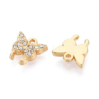 304 Stainless Steel Rhinestone Charms STAS-N110-35G-1
