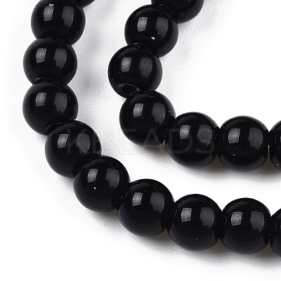 Opaque Solid Color Glass Beads Strands GLAA-T032-P10mm-01-1