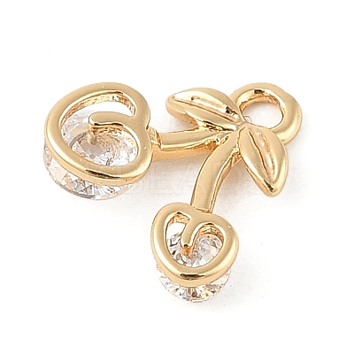 Brass Micro Pave Cubic Zirconia Pendants KK-R219-28G-02-1
