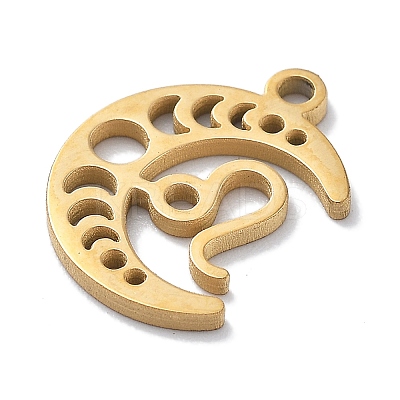 Real 18K Gold Plated 304 Stainless Steel Pendants STAS-R003-02G-09-1