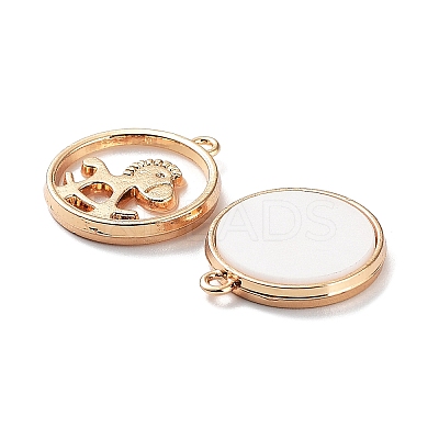 Rack Plating Alloy Resin Imitation Shell Pendants FIND-E043-09KCG-1