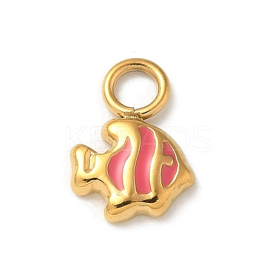 Ion Plating(IP) 304 Stainless Steel Enamel Charms STAS-G351-05G-03-1