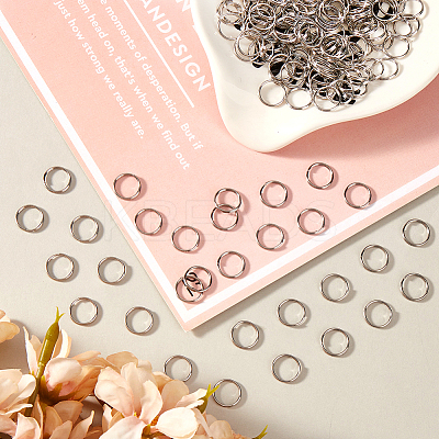 500Pcs 304 Stainless Steel Split Rings STAS-SP0001-66C-1