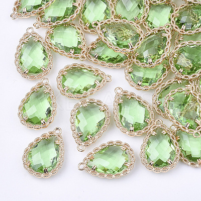 Transparent Glass Pendants X-GLAA-T007-08C-1