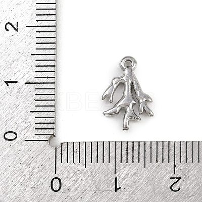 Marine Animal 304 Stainless Steel Coral Shape Charms LS-STAS-K287-07B-P-1
