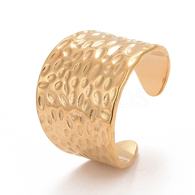 Ion Plating(IP) 304 Stainless Steel Open Cuff Ring RJEW-C025-27G-1