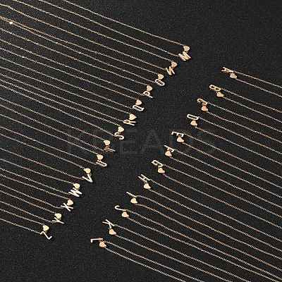 Alloy Letter Heart Pendant Necklaces for Women NJEW-FS0001-09N-1