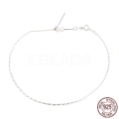 925 Sterling Silver Twisted Bracelets LS-BJEW-G680-01S-1
