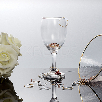 Brass Wine Glass Charm Rings KK-PH0036-43-1
