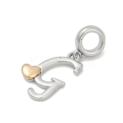 Brass European Dangle Charms KK-Z097-01G-GP-1