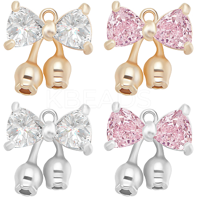 8Pcs 4 Styles Rack Plating Brass Pendants KK-BBC0014-89-1