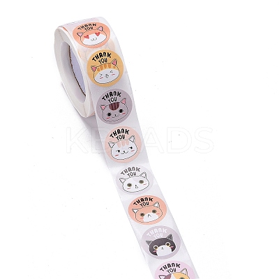 Flat Round Paper Thank You Stickers LS-DIY-C042-12A-1
