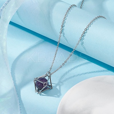 Tarnish Resistant 201 Stainless Steel Macrame Pouch Empty Stone Holder for Pendant Necklaces Making NJEW-JN04449-1