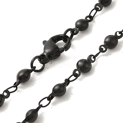 304 Stainless Steel Ball Link Chain Necklaces NJEW-L173-023EB-1