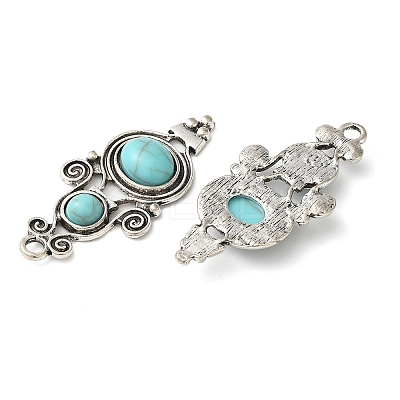 Tibetan Style Alloy Pave Imitation Turquoise Pendants LS-FIND-NH0001-06AS-1