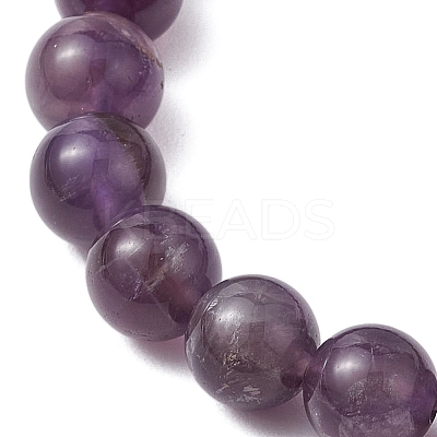 Natural Amethyst Beaded Stretch Bracelets for Women Men BJEW-JB11099-1