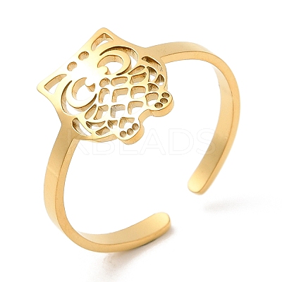 304 Stainless Steel Open Cuff Rings LS-RJEW-H213-01G-1