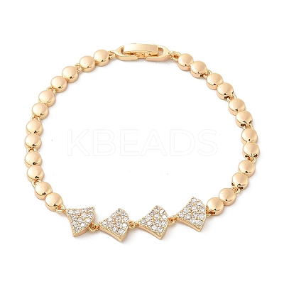 Brass Micro Pave Cubic Zirconia Link Chain Bracelets KK-R217-39G-1