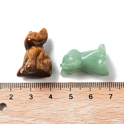 Natural & Synthetic Gemstone Carved Dog Statues Ornament G-P525-10-1