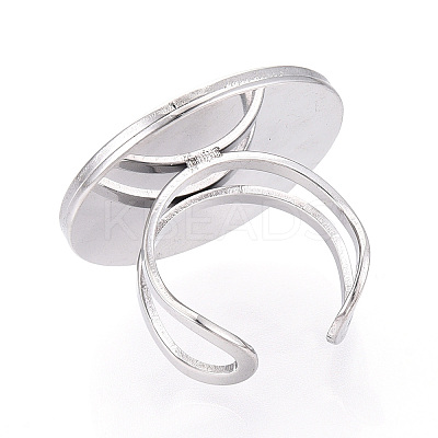 304 Stainless Steel Cuff Ring Findings STAS-S080-040I-P-1