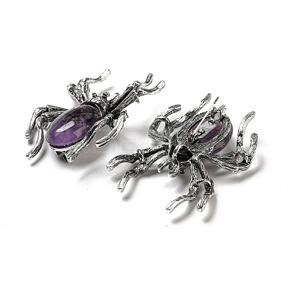 Dual-use Items Alloy Pave Jet Rhinestone Spider Brooch JEWB-C026-07C-AS-1