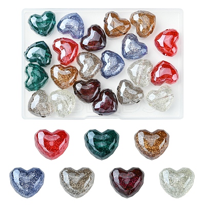 21Pcs 7 Colors Transparent Acrylic Beads OACR-FS0001-94-1