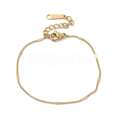 Ion Plating(IP) 304 Stainless Steel Oval Link Chain Bracelet for Women BJEW-G667-08G-1