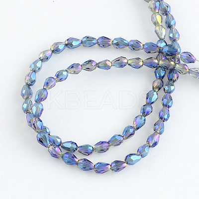 Electroplated Glass Bead Strands EGLA-R147-M-1