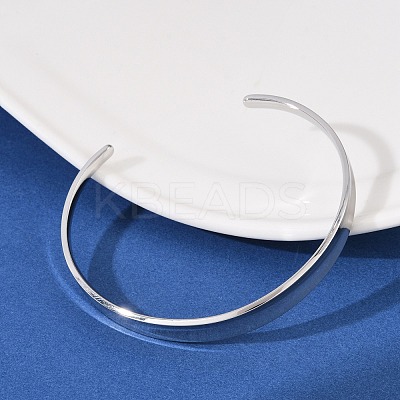 304 Stainless Steel Open Cuff  Bangles for Women BJEW-R019-03P-02-1