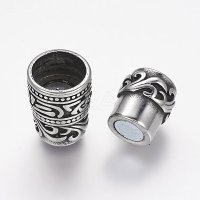 304 Stainless Steel Magnetic Clasps with Glue-in Ends STAS-E136-33-1